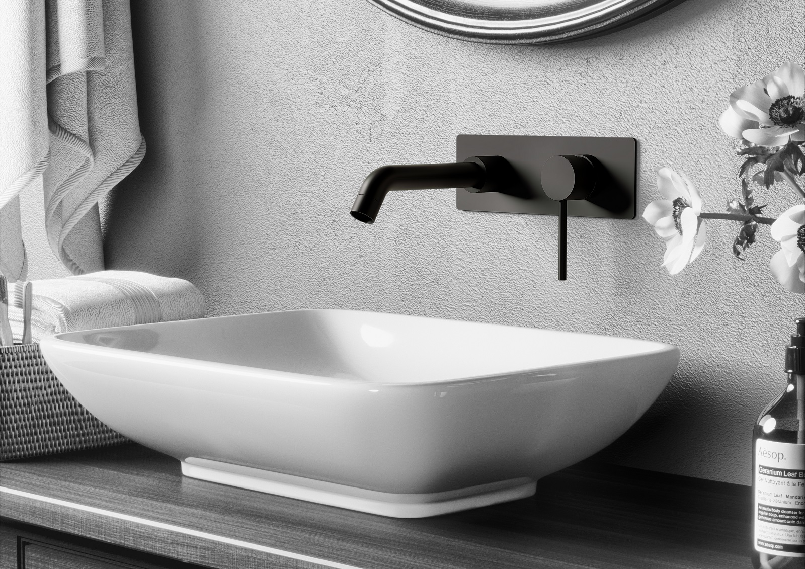 Приобрести смеситель для раковины встроенный timo saona 2371/03sm черный