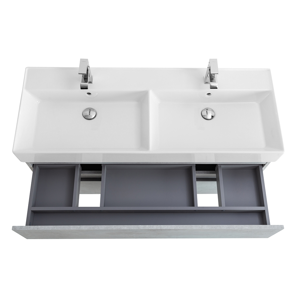 Приобрести cezares тумба подвесная с раковиной molveno 46 120 см beton, бетон molveno 46-120-2c-so-2-bet