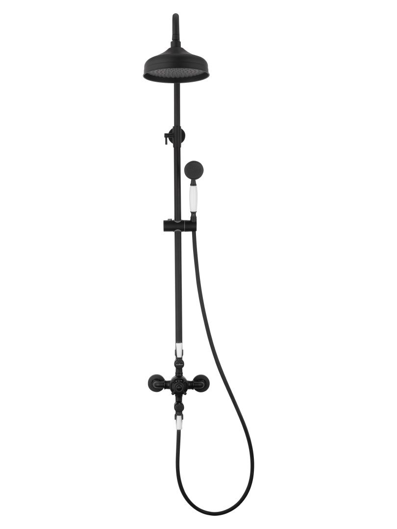 Приобрести душевая система с термостатом wonzon & woghand retro, черный матовый (ww-b3041-mb)
