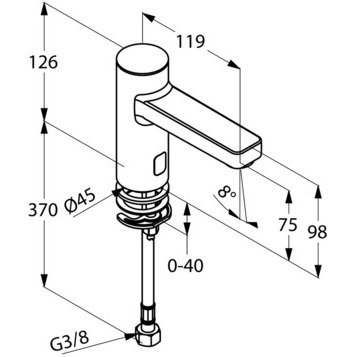Приобрести kludi смеситель для раковины zenta, сенсорный,126мм, хром 3820205