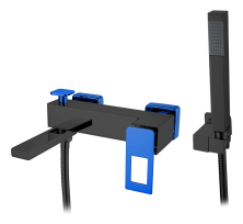 Boheme Смеситель для ванны Q, черный матовый\синий 143-BUW