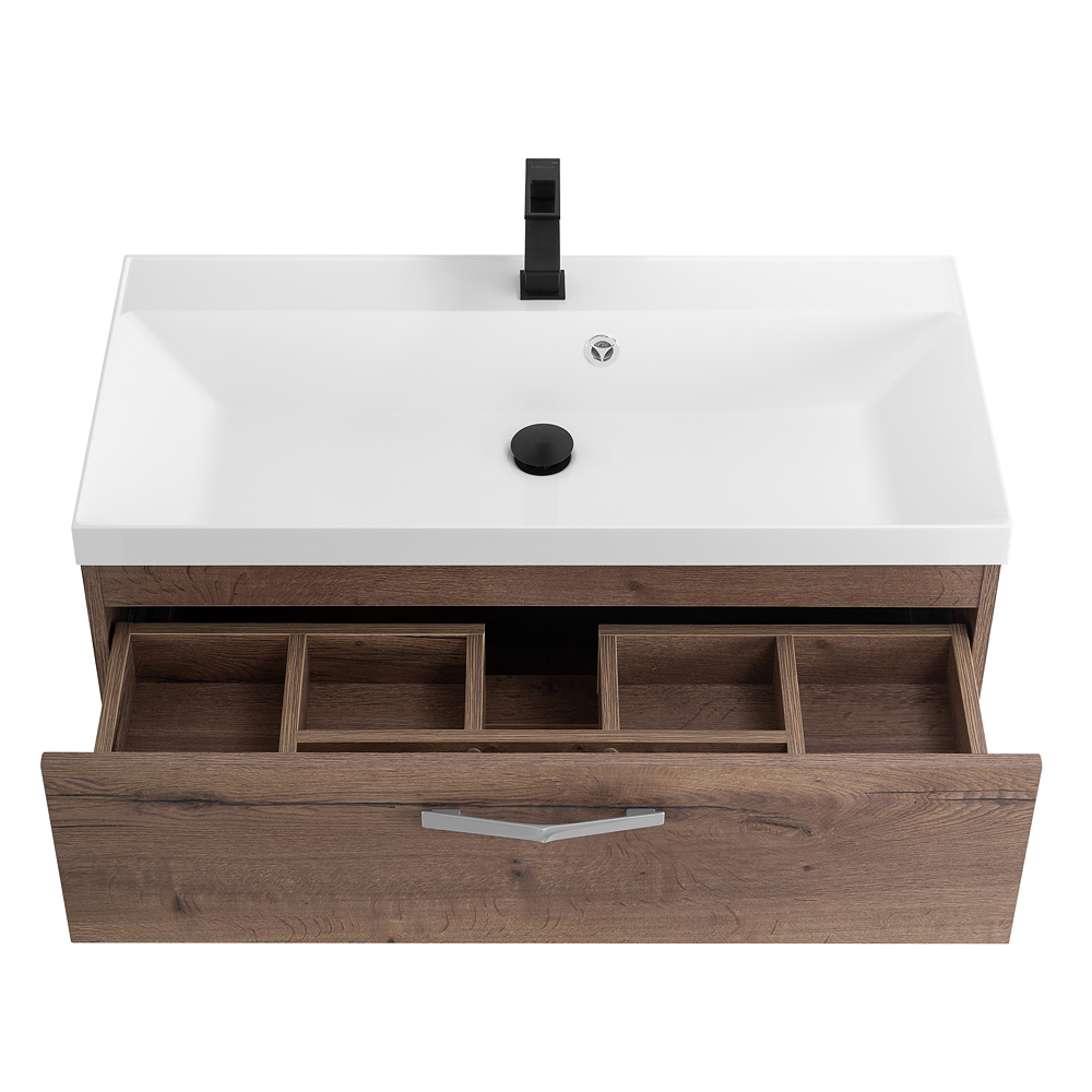 Приобрести belbagno тумба с раковиной aurora 90 см, подвесная rovere tabacco, белая раковина