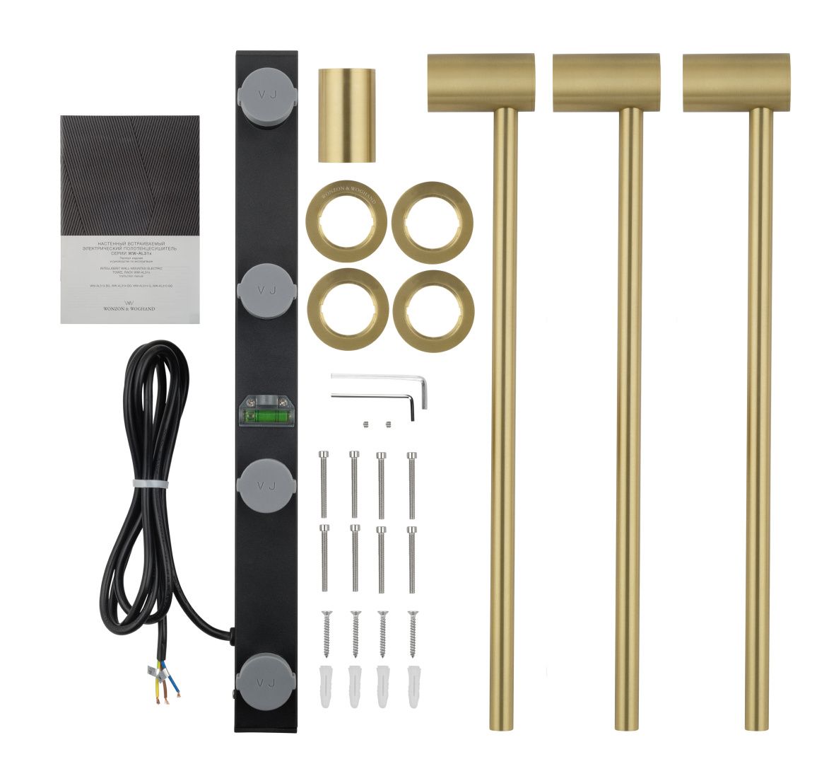 Приобрести полотенцесушитель электрический встраиваемый wonzon & woghand hamburg, брашированное золото (ww-al313-bg)