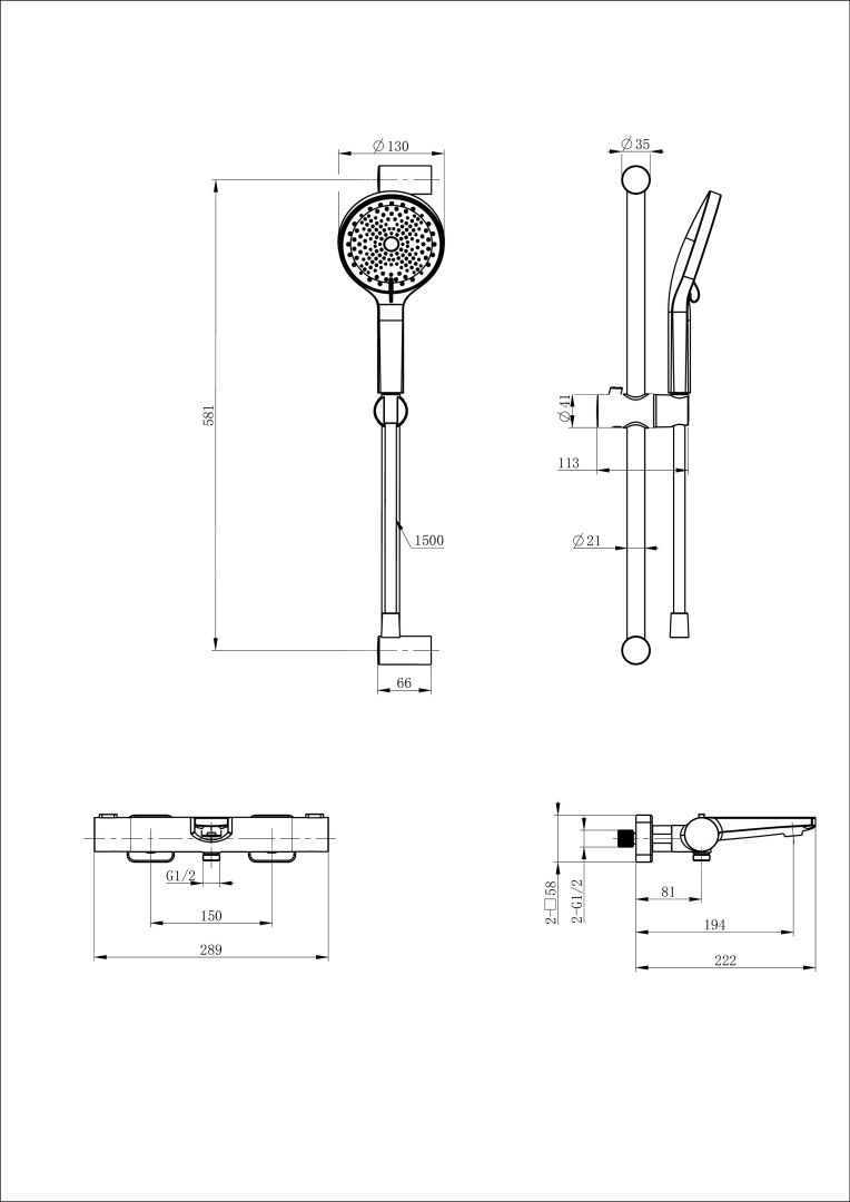 Приобрести смеситель для ванны с душевым гарнитуром и термостатом wonzon & woghand, черный матовый (ww-c2021-a-mb)