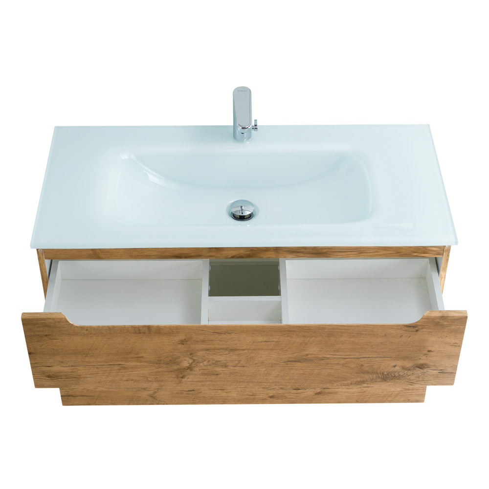 Приобрести belbagno тумба с раковиной etna-h60 100 см, подвесная rovere nature, стеклянная раковина