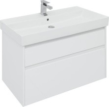 Aquanet Тумба с раковиной Nova Lite 100 см, (SLIM SYNERGY) белая, 2 ящика