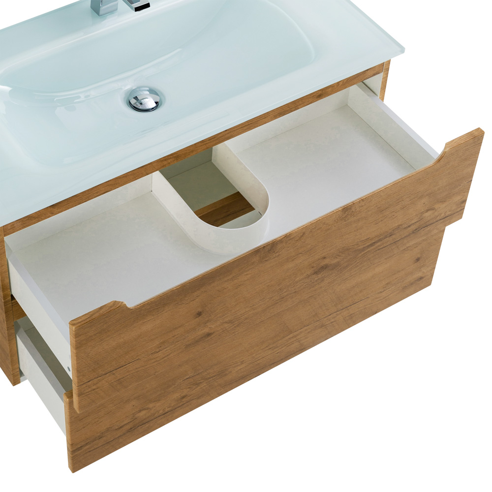 Приобрести belbagno тумба с раковиной etna 100 см, подвесная rovere nature, стеклянная раковина