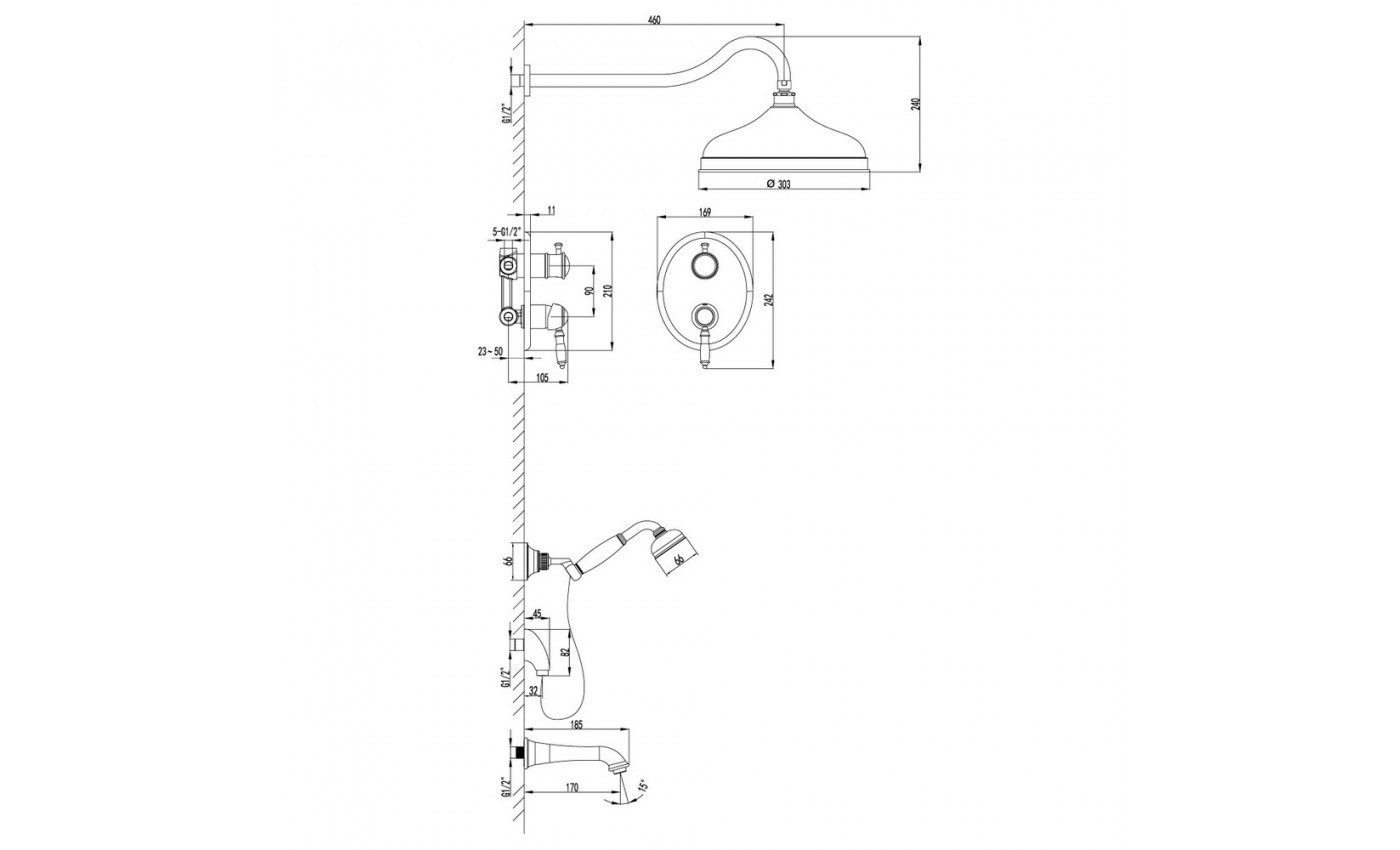 Приобрести lemark душевая система villa, скрытый монтаж, бронза lm4822b