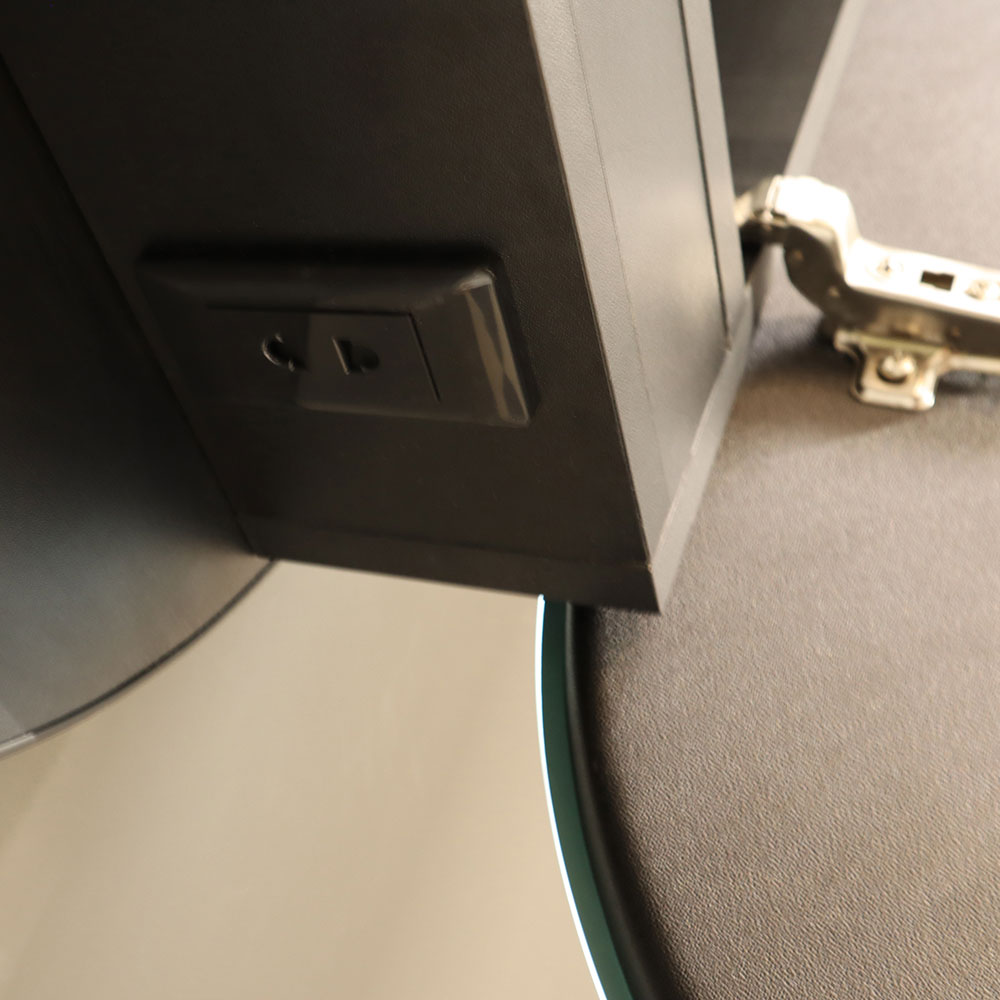 Приобрести зеркало-шкаф azario soho black 50х100 см. с подсветкой, сенсорный вкл. жк-часы, подогрев, диммер, черный led-00002612