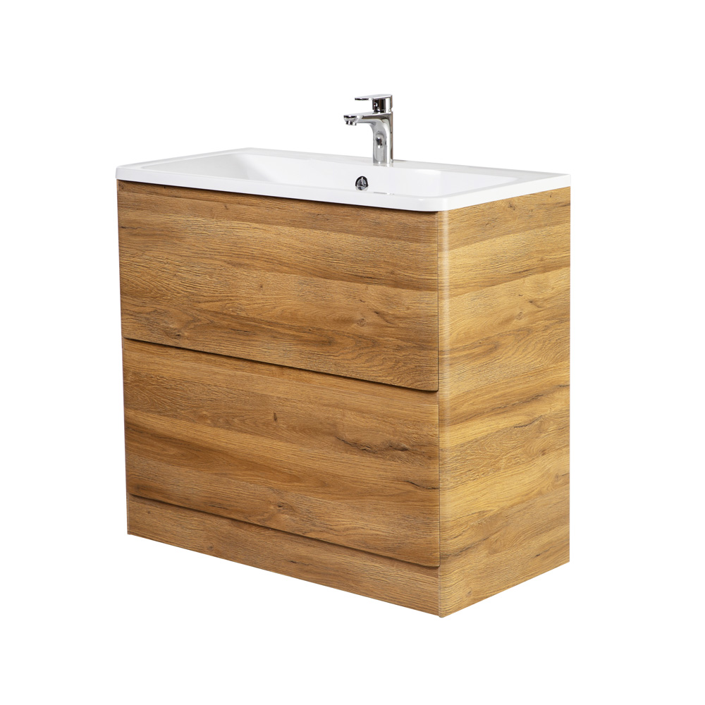 Приобрести belbagno тумба с раковиной albano 100 см, напольная rovere rustico, белая раковина