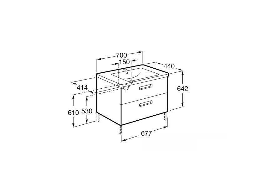 Приобрести тумба подвесная roca gap с раковиной 70 см, белый матовый z.ru93.0.273.3; 7.3274.7.100.0