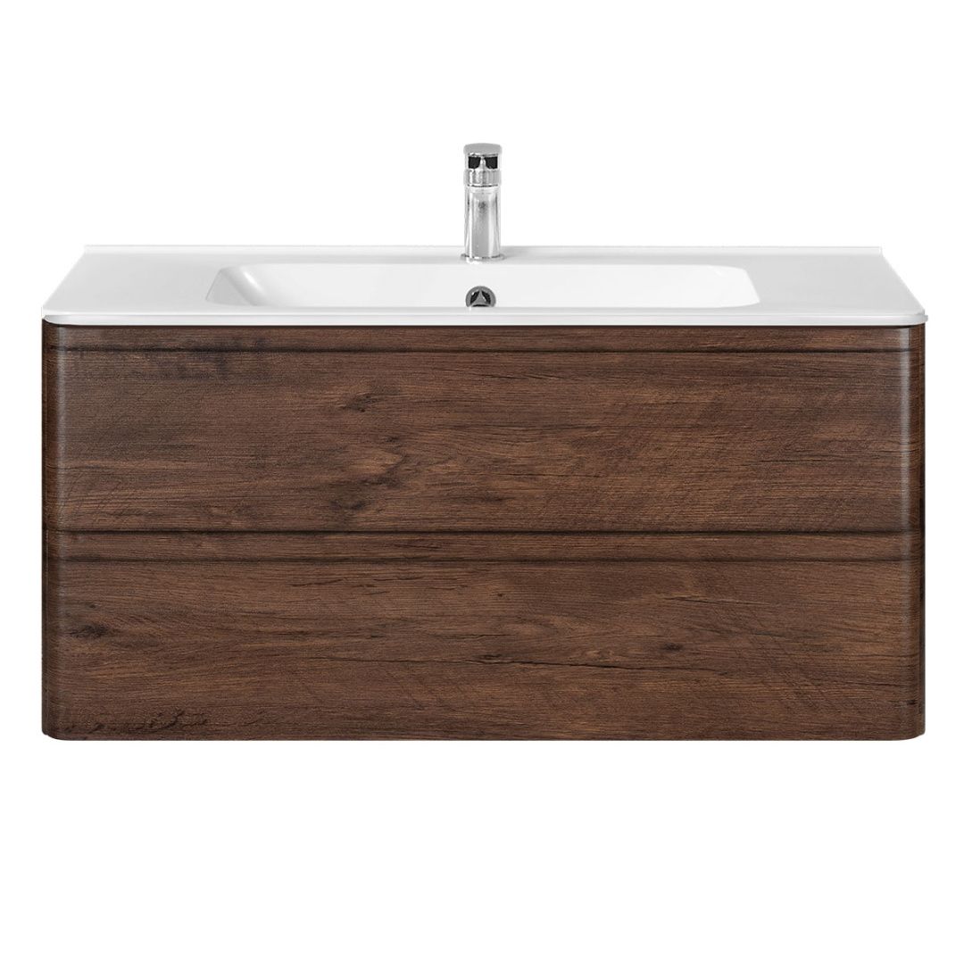 Приобрести vincea тумба подвесная vico 100 см, темное дерево vmc-2v100rw;vcb-2vp100w