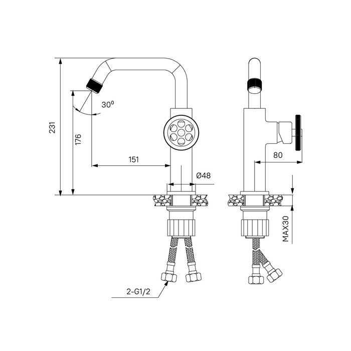 Приобрести iddis смеситель для раковины grange 231мм, высокий, графит gragmr0i01
