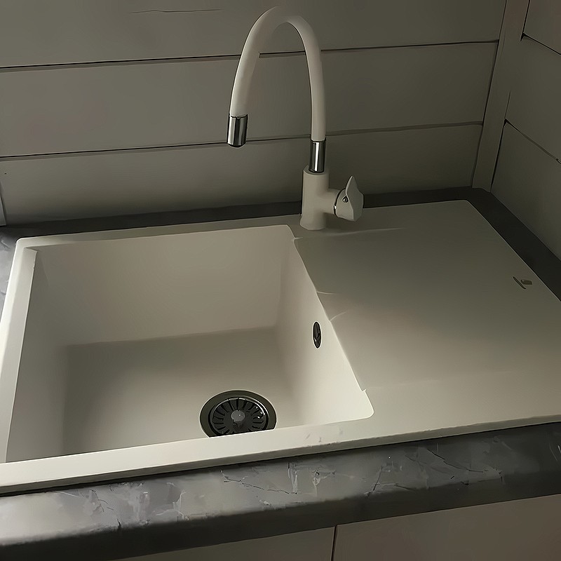 Приобрести haiba смеситель для кухни 396 мм, гибкий излив, белый\хром hb-70113-8