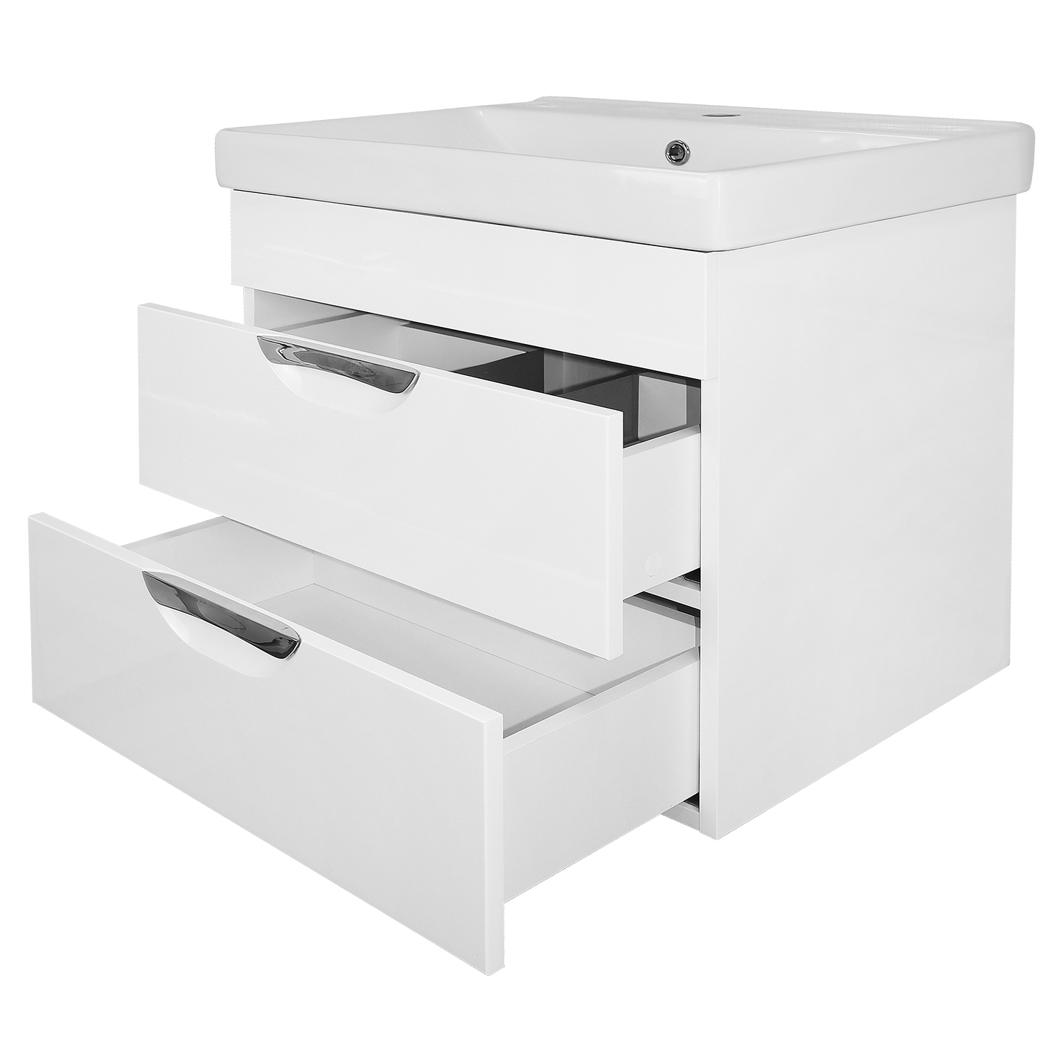 Приобрести loranto тумба подвесная с раковиной стиль- 60/2 "соло" 60х58 см, с доводчиками, белая (cs00091374)