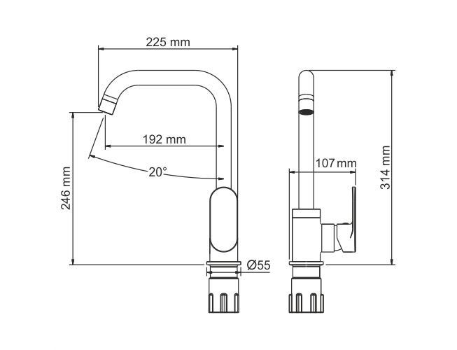 Приобрести wasserkraft смеситель для кухни elbe a7407, матовый чёрный