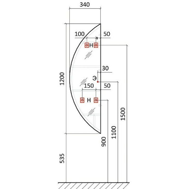 Приобрести jorno зеркало шкаф solis 34 см, с подсветкой, датчик движения, белое