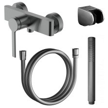 Azario Смеситель для душа Vincente 212мм, графит AZ-VRZ338326AJ