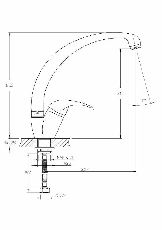 Приобрести haiba смеситель для кухни 255 мм, хром hb-4115-2