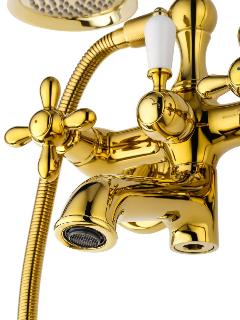 Приобрести смеситель для ванны с душем wonzon & woghand retro, глянцевое золото (ww-88639020-pg)