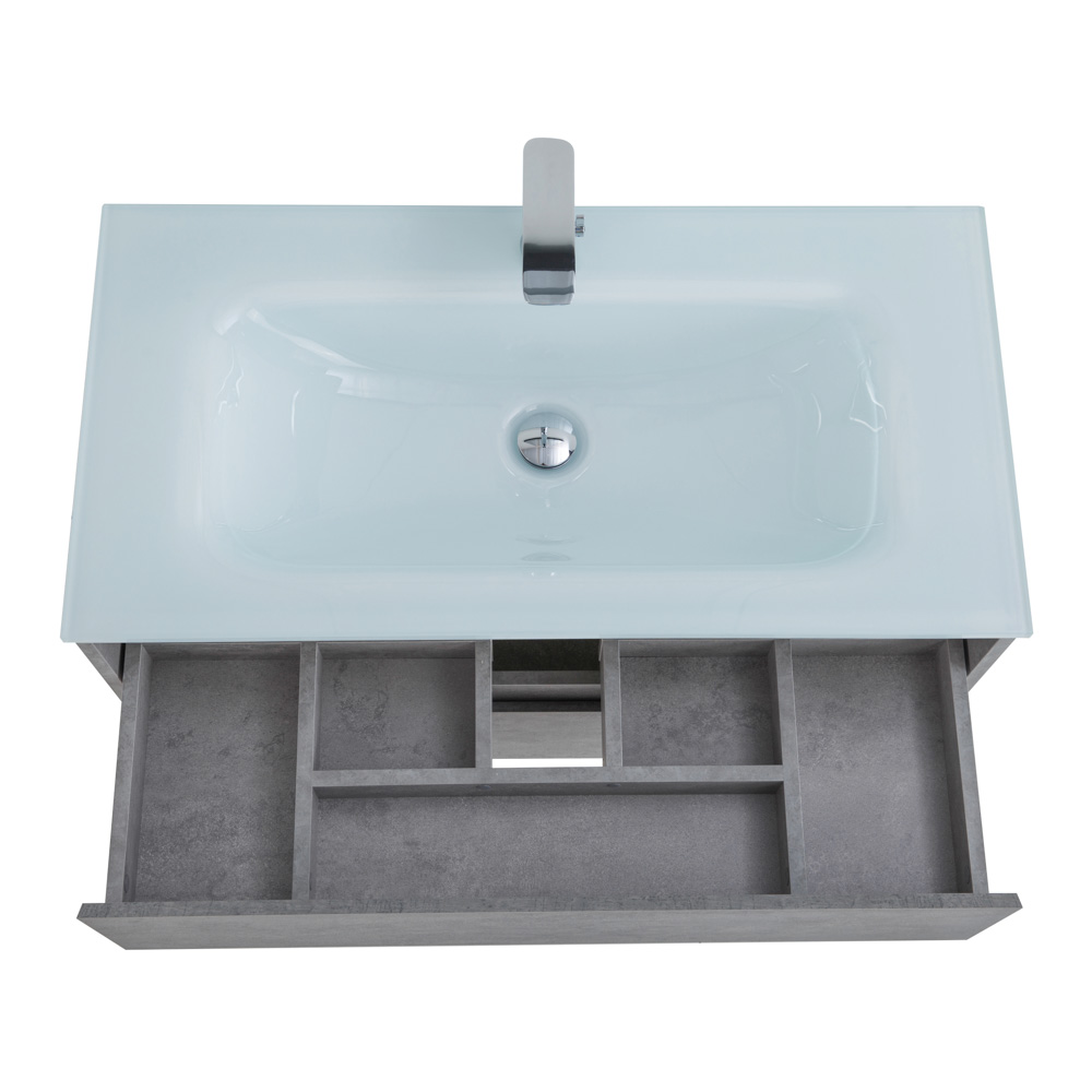 Приобрести belbagno тумба с раковиной kraft 100 см, подвесная cemento grigio, белая раковина
