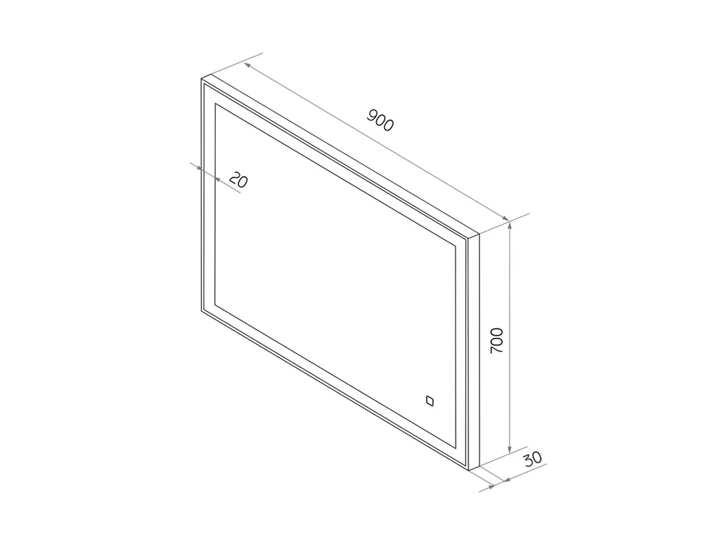 Приобрести continent зеркало с подсветкой solid black 90х70 см, черное