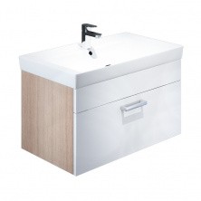 IDDIS Тумба подвесная Mirro с раковиной 80 см. белая\под дерево MIR80W0i95K