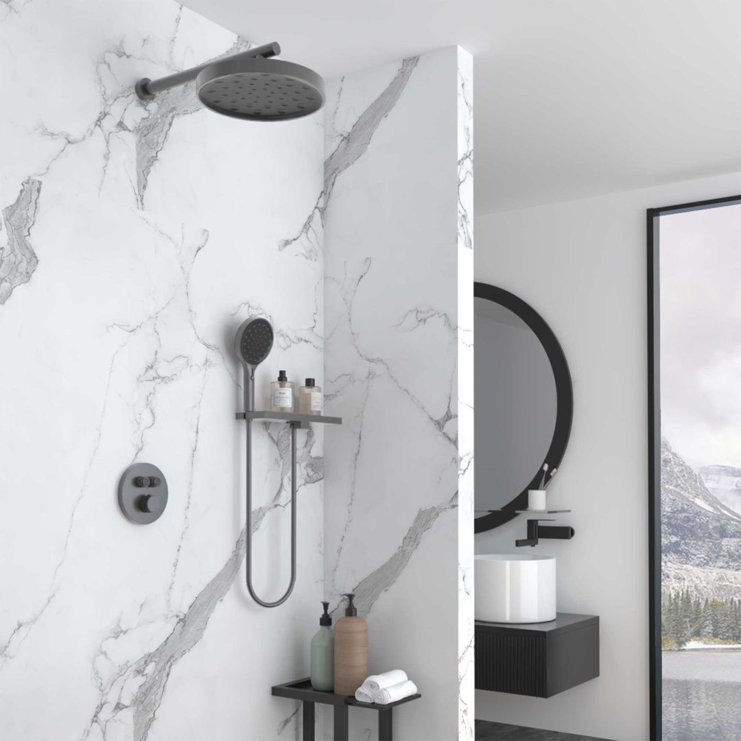 Приобрести vincea встраиваемая душевая система inspire, оружейная сталь vsfw-3i22mt2rgm