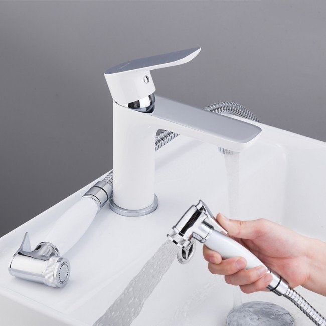 Приобрести gappo смеситель с гигиенической лейкой g1048-1, белый\хром 94951