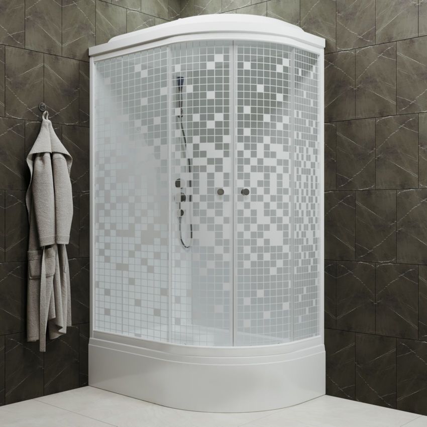 Приобрести тритон душевая кабина коралл а 120х80 см, белая, узор, левая щ0000038532