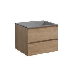 Vincea Тумба подвесная Luka 60 см, дуб натуральный с серой раковиной VMC-2L600NO;VCB-13600G