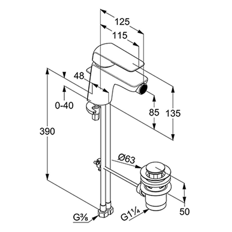 Приобрести kludi смеситель для биде ameo с донным клапаном, 135мм, хром 412160575