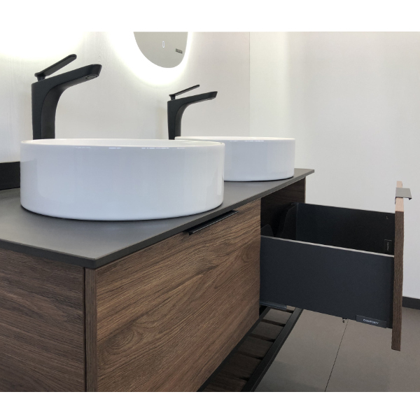 Приобрести сomforty тумба со столешницей и двумя раковинами "порто-120-2" дуб тёмно-коричневый