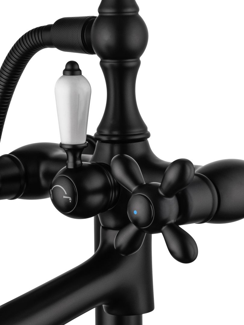 Приобрести смесители напольные для ванн и раковин wonzon & woghand retro, черный матовый (ww-88649020-mb)