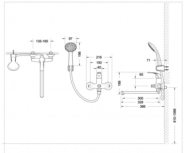 Приобрести смеситель для ванны bravat fit f6135188cp-lb-rus