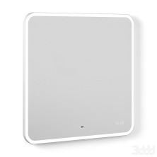 Briz Зеркало SOFI 80х80 см, с подсветкой,подогревом, часы, сенсорное включение , белое ПДЗ43-80
