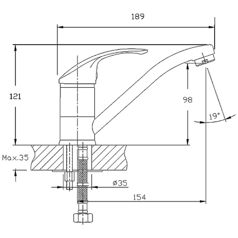 Приобрести haiba смеситель для кухни 121 мм, хром hb-4536