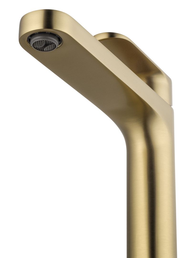 Приобрести смеситель для раковины высокий wonzon & woghand, брашированное золото (ww-h1034-bg)