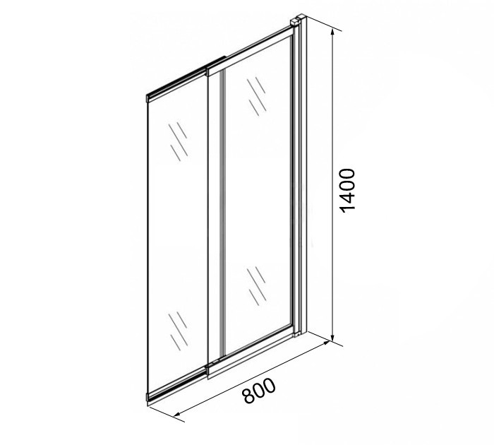 Приобрести azario шторка для ванны merrit 800х1400мм, 5 мм, раздвижная, черный профиль az-nf6122 800 black