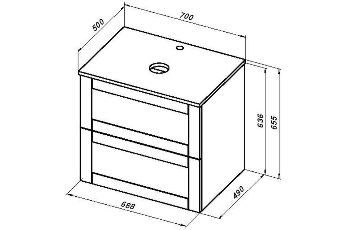 Приобрести aquanet столешница терра 70 см, белый матовый