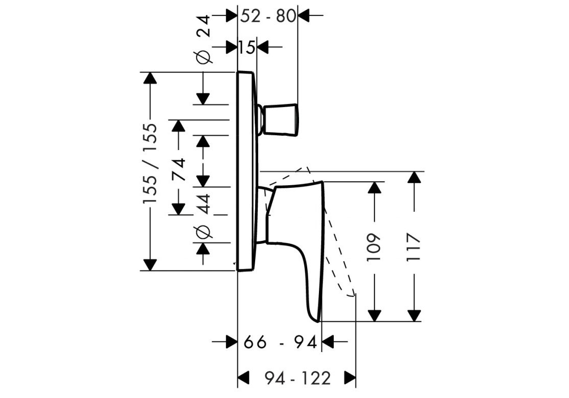 Приобрести смеситель скрытого монтажа hansgrohe puravida 15445000