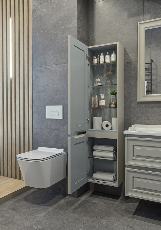 Приобрести caprigo пенал напольный ponza 40 см, левосторонний, темно бежевый 13550l-в021