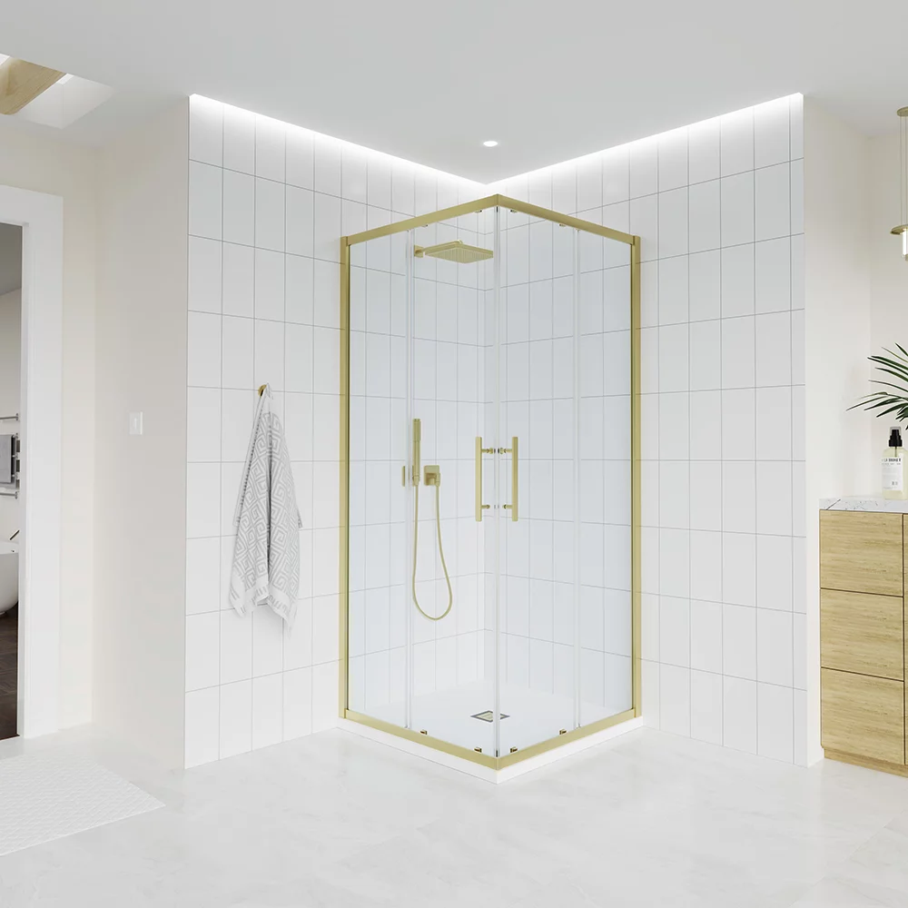 Приобрести veconi душевое ограждение evo 120х90 см, брашированное золото, прозрачное e3-g-12090-01-c9