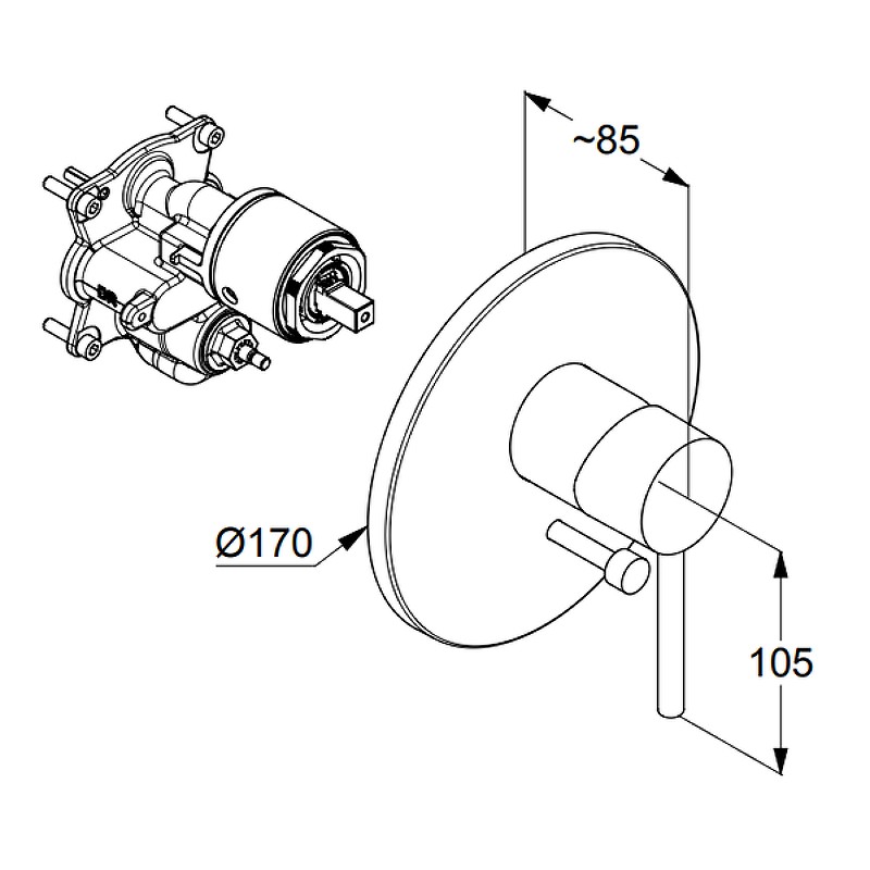 Приобрести kludi bozz встраиваемый смеситель для ванны и душа, черный матовый, арт. 386503976