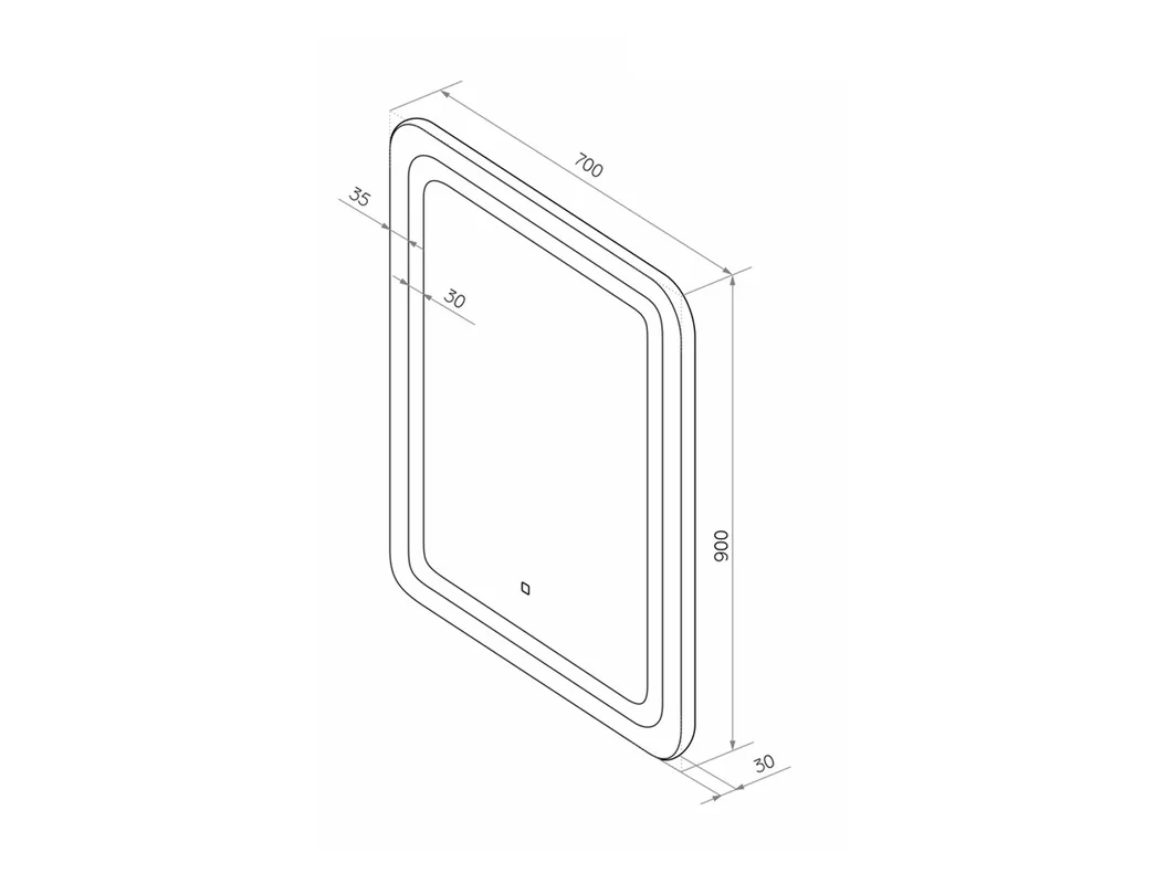 Приобрести continent зеркало с подсветкой lucia 70х90 см, белое