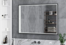 Continent Зеркало с подсветкой Stage Black 100х70 см, черное