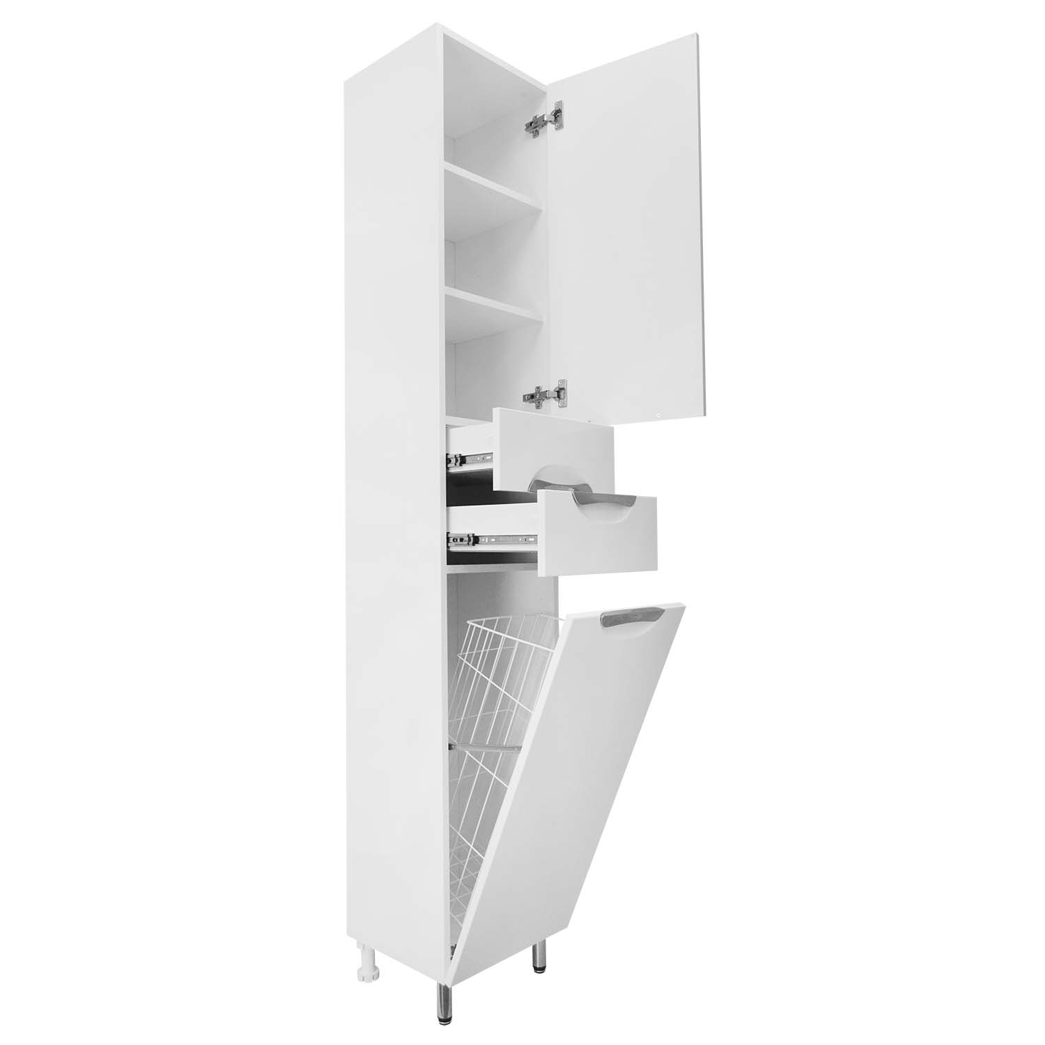 Приобрести loranto пенал стиль 40х197 см, с корзиной для белья, правосторонний, белый (cs00024798)