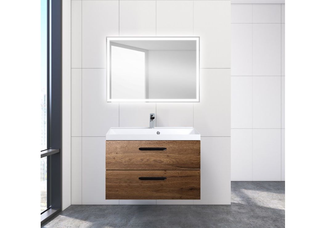 Приобрести тумба подвесная с раковиной belbagno aurora-800-2c-so-rt 80 см, rovere tabacco