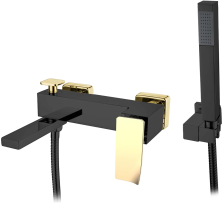 Boheme Смеситель для ванны Q, черный матовый\золото 143-BG.2