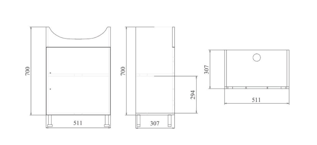 Приобрести mirsant тумба напольная оптима 55 см с раковиной балтика-55, белая ут000080926